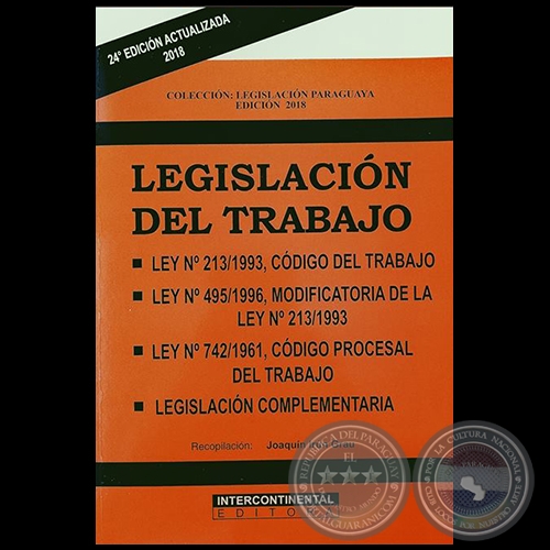 LEGISLACIÓN DEL TRABAJO - 24ª EDICIÓN ACTUALIZADA 2018 - Recopilación: JOAQUÍN IRÚN GRAU - Año 2018